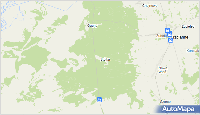 mapa Stójka gmina Trzcianne, Stójka gmina Trzcianne na mapie Targeo