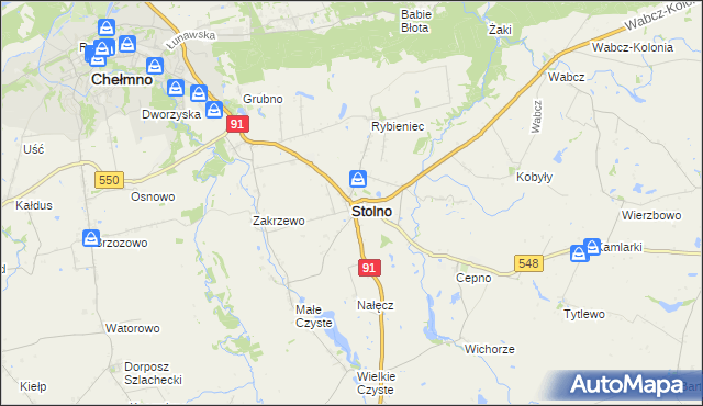 mapa Stolno powiat chełmiński, Stolno powiat chełmiński na mapie Targeo