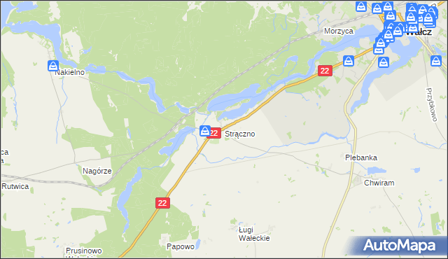 mapa Strączno, Strączno na mapie Targeo