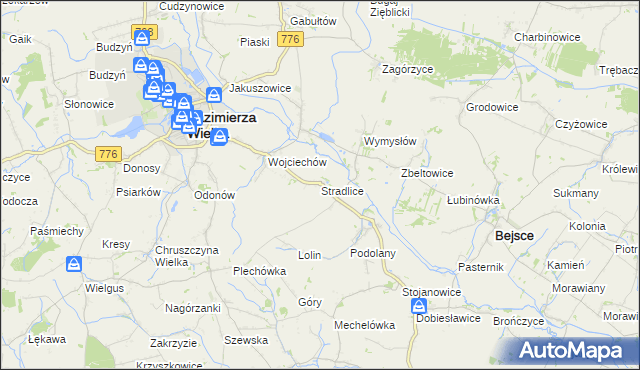 mapa Stradlice, Stradlice na mapie Targeo