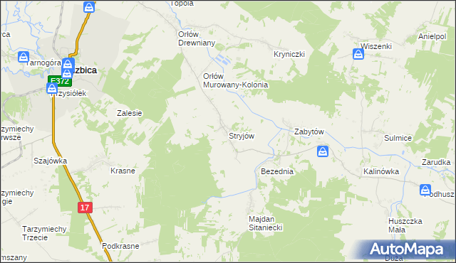 mapa Stryjów, Stryjów na mapie Targeo