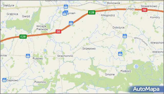 mapa Strzepowo, Strzepowo na mapie Targeo