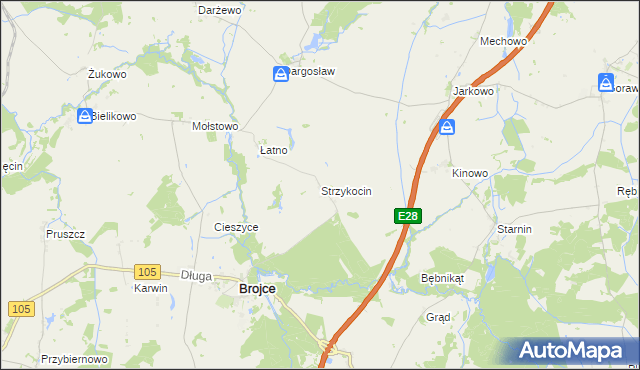 mapa Strzykocin, Strzykocin na mapie Targeo