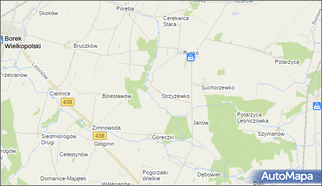 mapa Strzyżewko, Strzyżewko na mapie Targeo