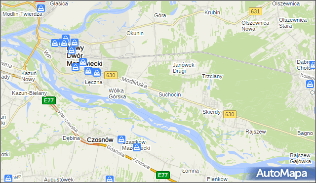 mapa Suchocin gmina Jabłonna, Suchocin gmina Jabłonna na mapie Targeo