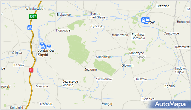 mapa Suchowice, Suchowice na mapie Targeo