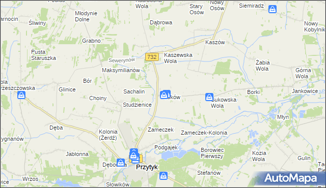 mapa Suków gmina Przytyk, Suków gmina Przytyk na mapie Targeo