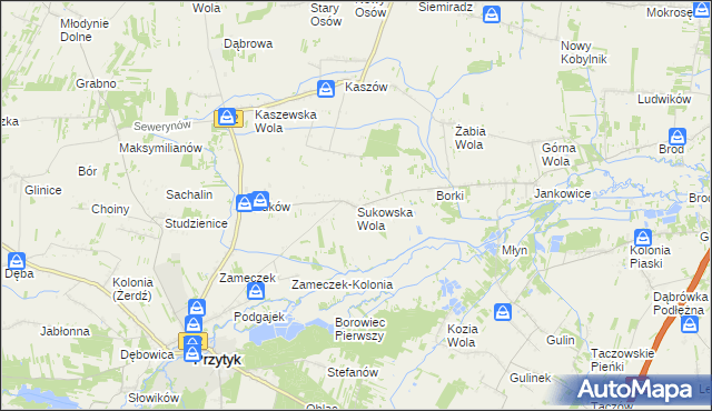 mapa Sukowska Wola, Sukowska Wola na mapie Targeo