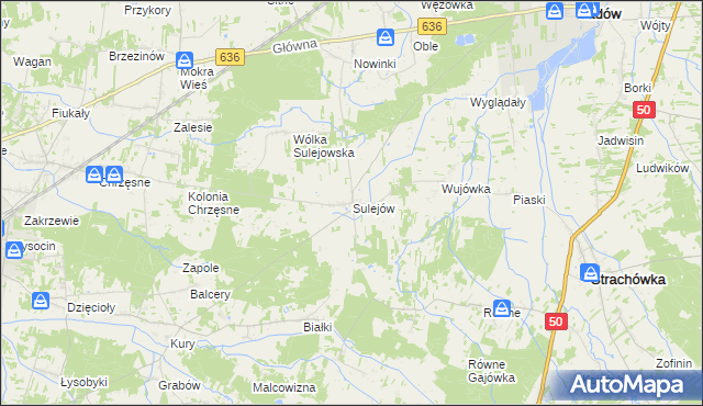 mapa Sulejów gmina Jadów, Sulejów gmina Jadów na mapie Targeo