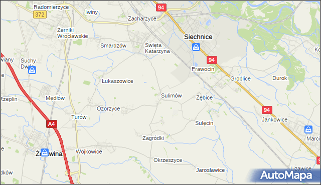 mapa Sulimów gmina Siechnice, Sulimów gmina Siechnice na mapie Targeo