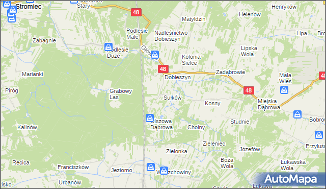 mapa Sułków gmina Stromiec, Sułków gmina Stromiec na mapie Targeo