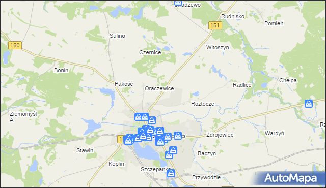 mapa Sułowo gmina Choszczno, Sułowo gmina Choszczno na mapie Targeo