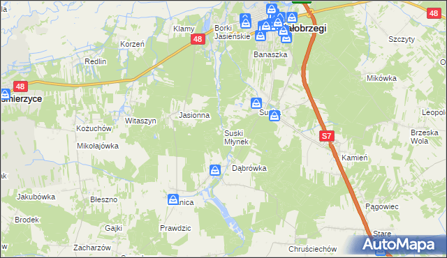 mapa Suski Młynek, Suski Młynek na mapie Targeo