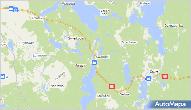 mapa Swaderki, Swaderki na mapie Targeo