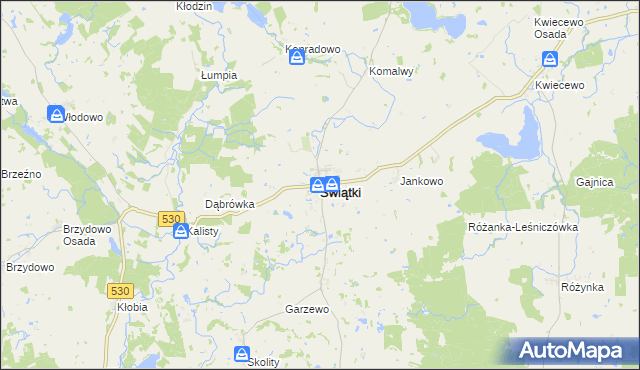 mapa Świątki powiat olsztyński, Świątki powiat olsztyński na mapie Targeo
