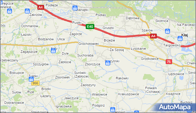 mapa Świątniki Dolne, Świątniki Dolne na mapie Targeo