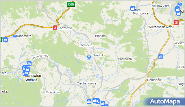 mapa Świdnik gmina Marciszów, Świdnik gmina Marciszów na mapie Targeo