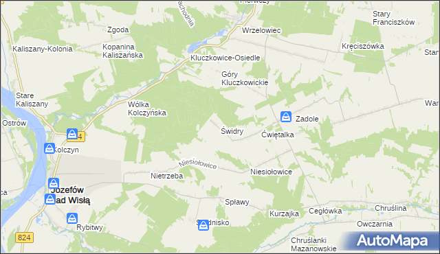 mapa Świdry gmina Opole Lubelskie, Świdry gmina Opole Lubelskie na mapie Targeo
