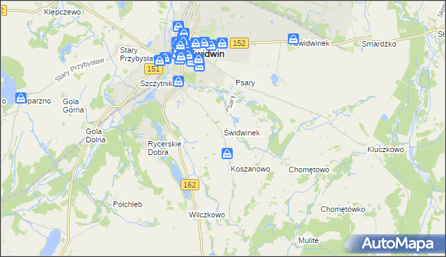 mapa Świdwinek, Świdwinek na mapie Targeo