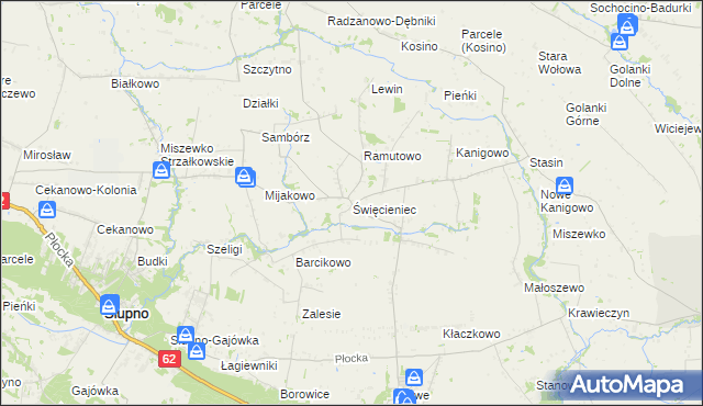 mapa Święcieniec, Święcieniec na mapie Targeo