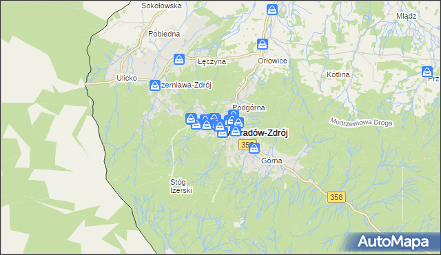 mapa Świeradów-Zdrój, Świeradów-Zdrój na mapie Targeo