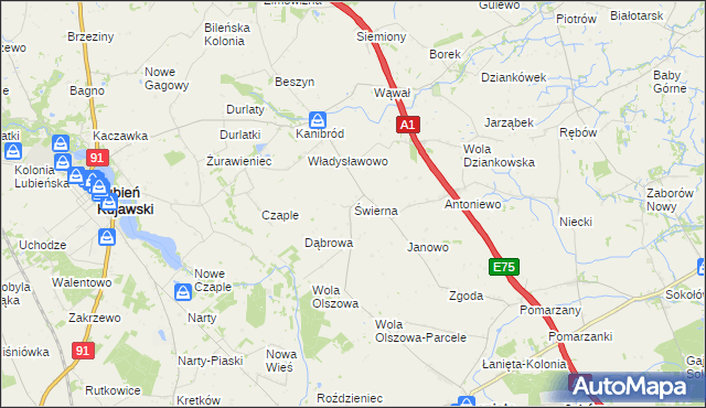 mapa Świerna, Świerna na mapie Targeo