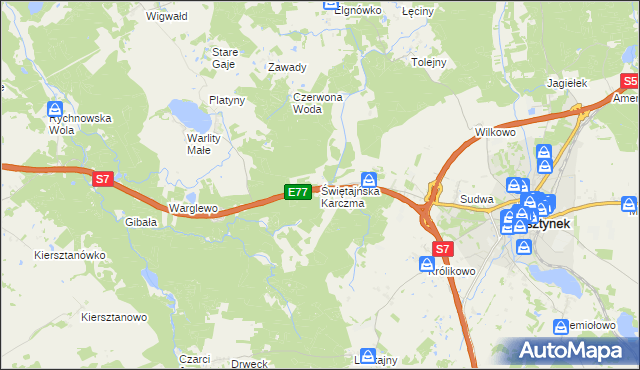 mapa Świętajńska Karczma, Świętajńska Karczma na mapie Targeo