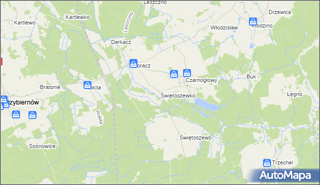 mapa Świętoszewko, Świętoszewko na mapie Targeo