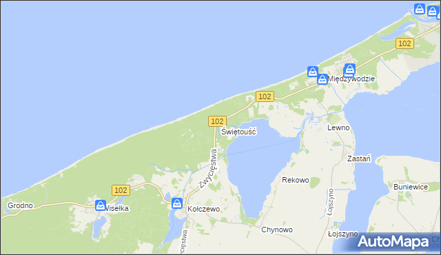 mapa Świętouść, Świętouść na mapie Targeo