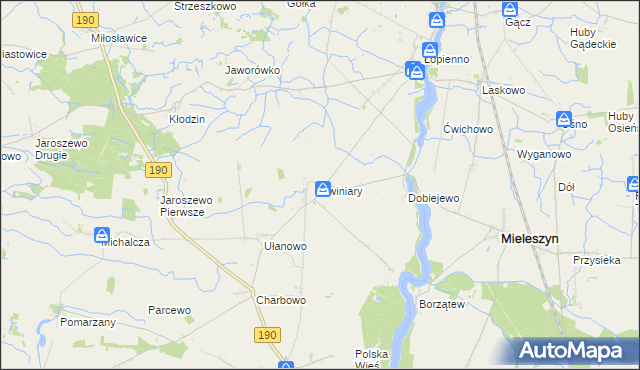 mapa Świniary gmina Kłecko, Świniary gmina Kłecko na mapie Targeo