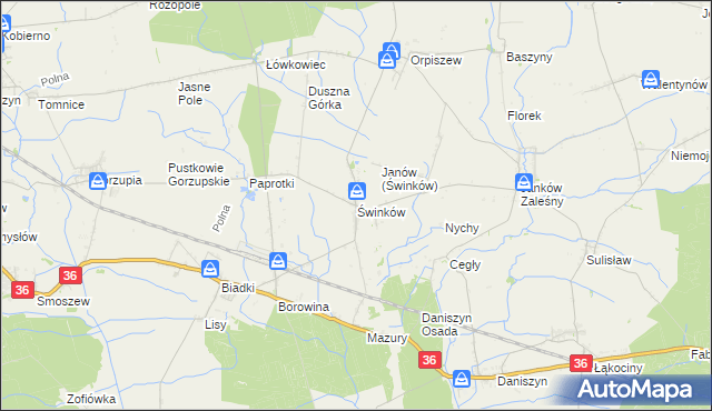 mapa Świnków gmina Krotoszyn, Świnków gmina Krotoszyn na mapie Targeo