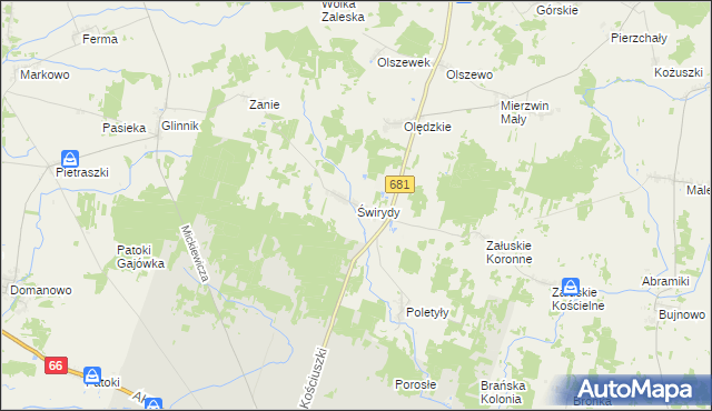 mapa Świrydy, Świrydy na mapie Targeo