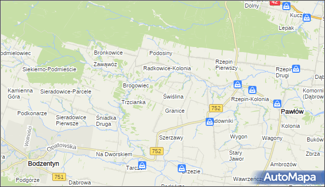 mapa Świślina, Świślina na mapie Targeo