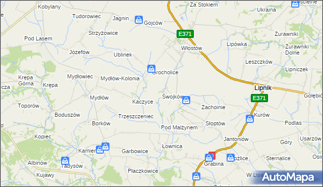 mapa Swojków gmina Lipnik, Swojków gmina Lipnik na mapie Targeo