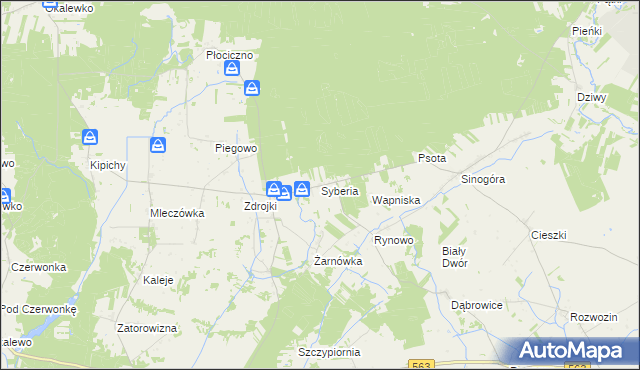 mapa Syberia gmina Lubowidz, Syberia gmina Lubowidz na mapie Targeo