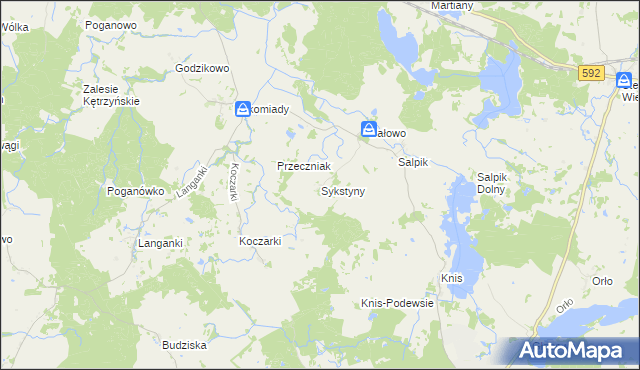 mapa Sykstyny, Sykstyny na mapie Targeo