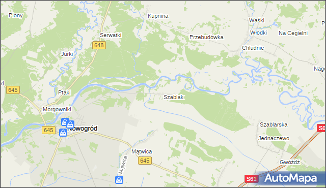 mapa Szablak, Szablak na mapie Targeo