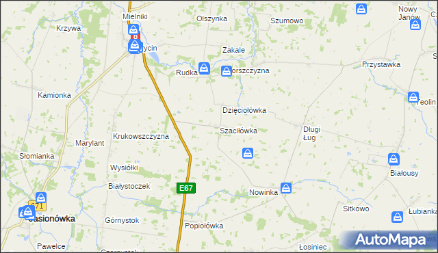 mapa Szaciłówka, Szaciłówka na mapie Targeo