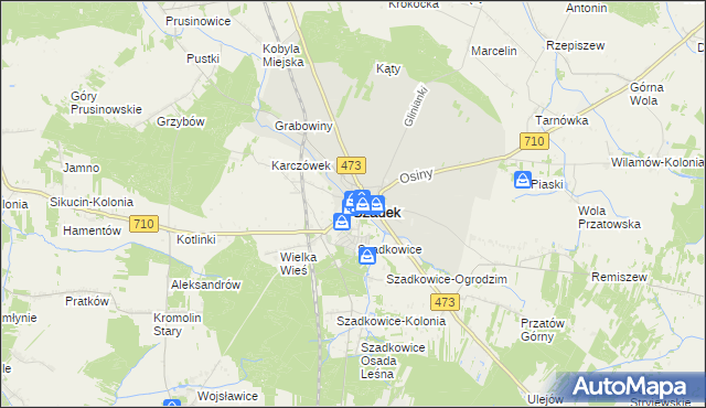 mapa Szadek powiat zduńskowolski, Szadek powiat zduńskowolski na mapie Targeo