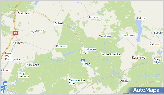 mapa Szadowski Młyn, Szadowski Młyn na mapie Targeo