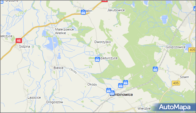 mapa Szadurczyce, Szadurczyce na mapie Targeo
