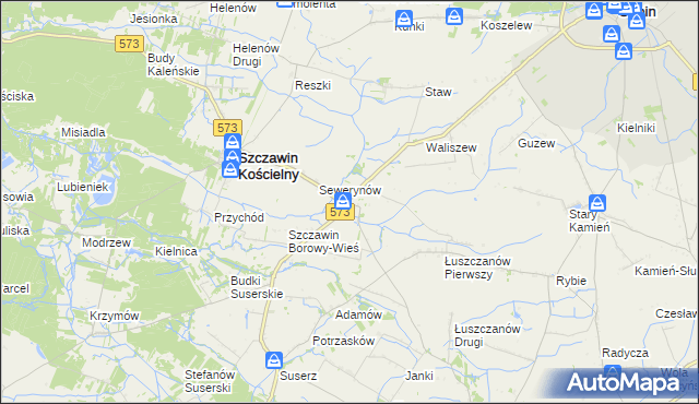 mapa Szczawin Borowy-Kolonia, Szczawin Borowy-Kolonia na mapie Targeo