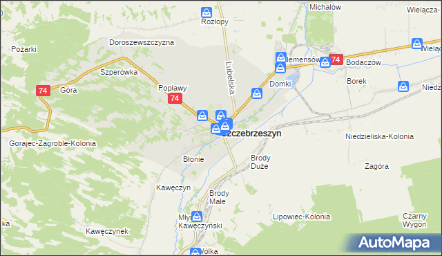 mapa Szczebrzeszyn, Szczebrzeszyn na mapie Targeo