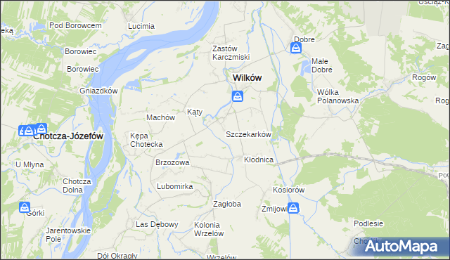 mapa Szczekarków gmina Wilków, Szczekarków gmina Wilków na mapie Targeo