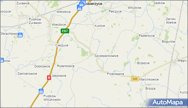 mapa Szczepankowice, Szczepankowice na mapie Targeo