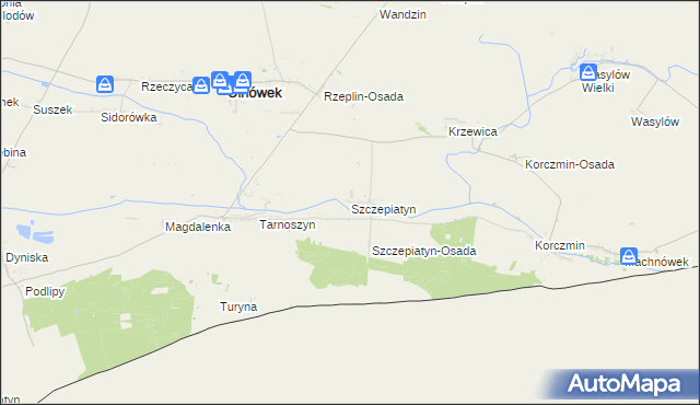 mapa Szczepiatyn, Szczepiatyn na mapie Targeo