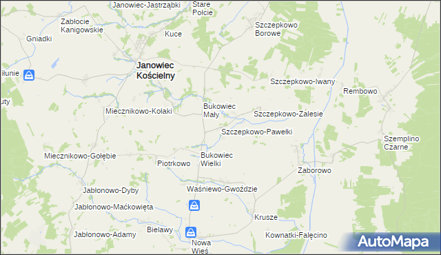 mapa Szczepkowo-Pawełki, Szczepkowo-Pawełki na mapie Targeo