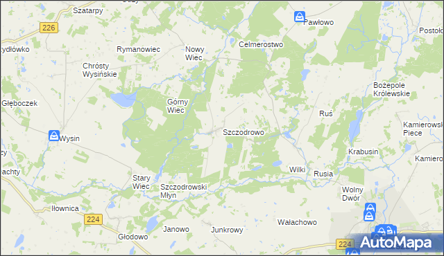 mapa Szczodrowo gmina Skarszewy, Szczodrowo gmina Skarszewy na mapie Targeo