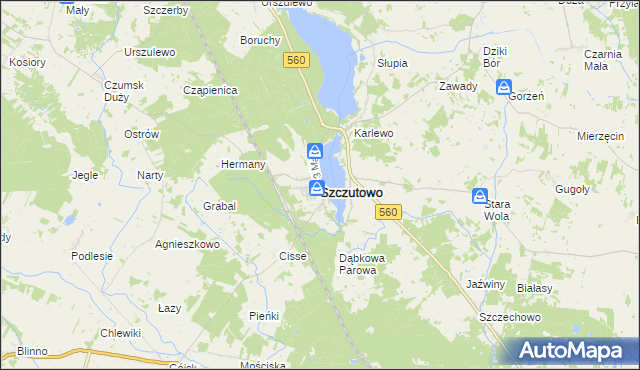 mapa Szczutowo powiat sierpecki, Szczutowo powiat sierpecki na mapie Targeo