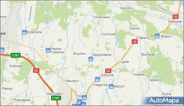 mapa Szczytkowice, Szczytkowice na mapie Targeo